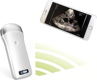 Portable Wireless Ultrasound Scanner, Veterinary Pregnancy Diagnostic Instrument Probe with Wrist Bag, Compatible Smartpho…
